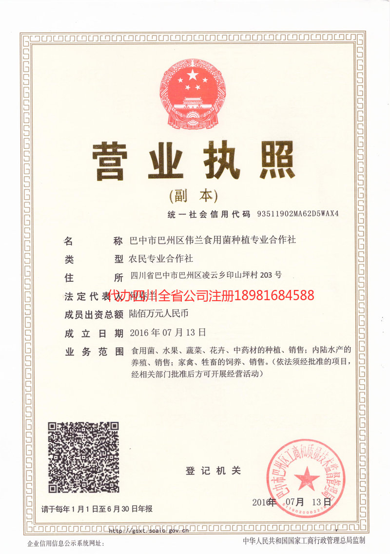 抚顺抚顺伟兰食用菌种植专业合作社